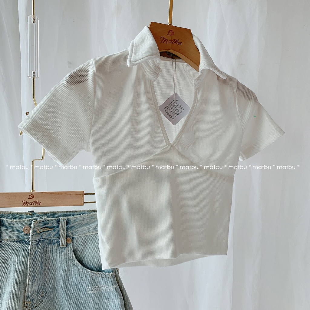 Áo Crop TN Cổ Xẻ