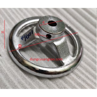 Tay quay tròn D100mm bằng gang mạ niken lỗ 8mm 10mm 12mm