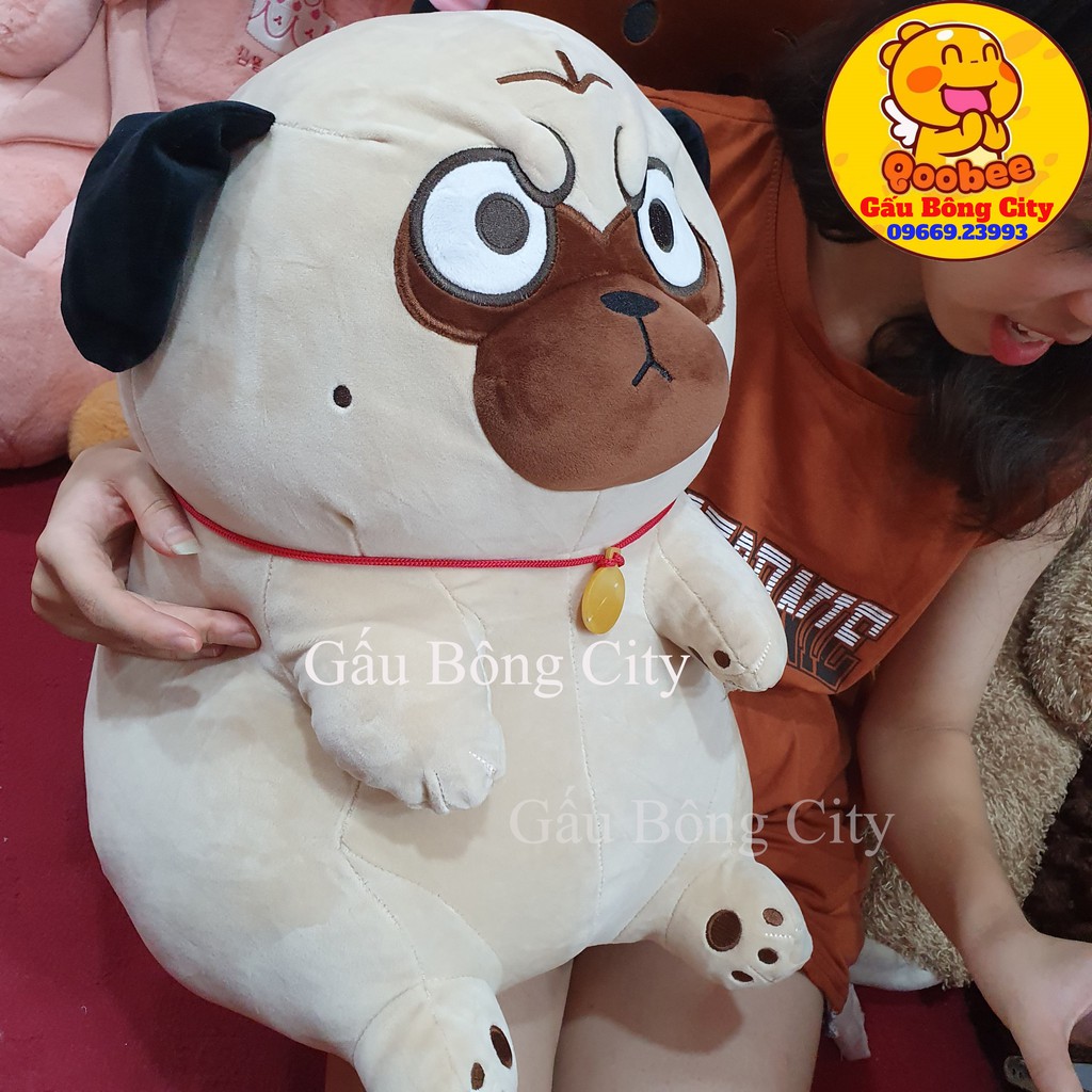 Gấu Bông Chó Bông Nô Tài Chất Nhung Mềm Mịn - Chó Mặt Ruồi Siêu Cute