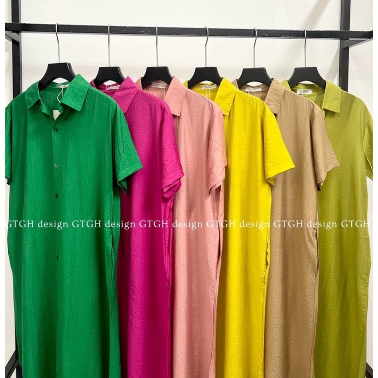 Váy sơmi đũi xuông