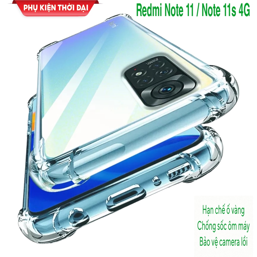 Ốp lưng Redmi Note 8 / Note 11 / Note 11s 4G dẻo trong chống sốc thế hệ mới lồi 4 Góc hạn chế ố ôm khít máy