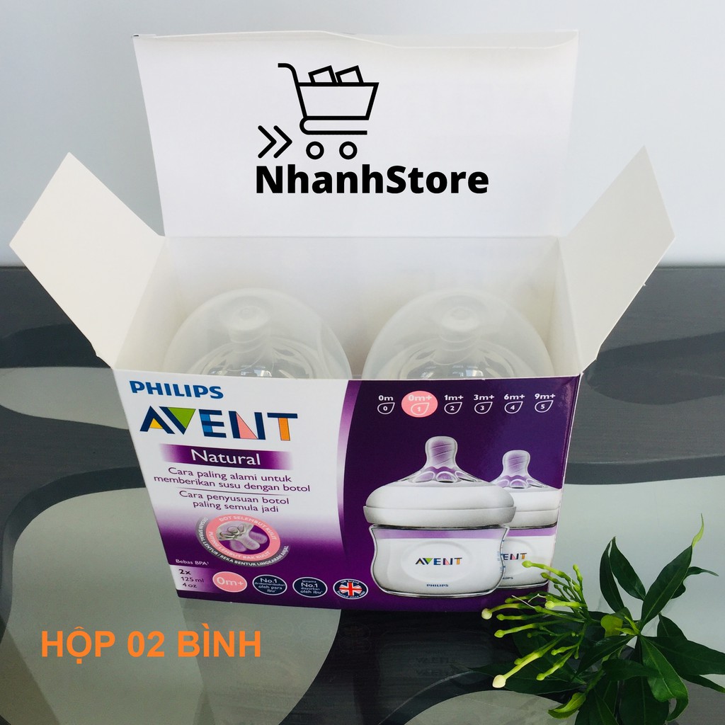 Bình sữa Philips Avent Natural 125ml (Núm số 01, cho bé từ 0 tháng+)