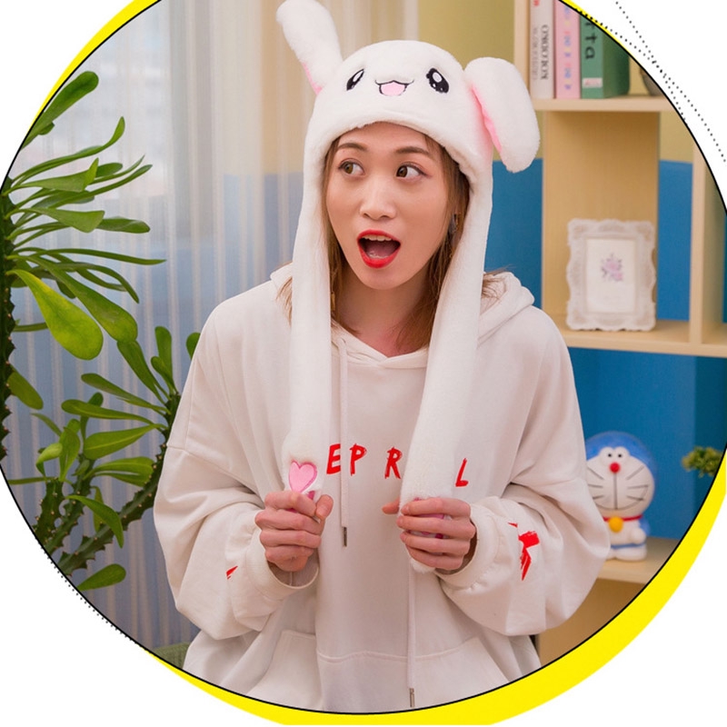 Mũ tai thỏ có thể cử động hai tai dễ thương