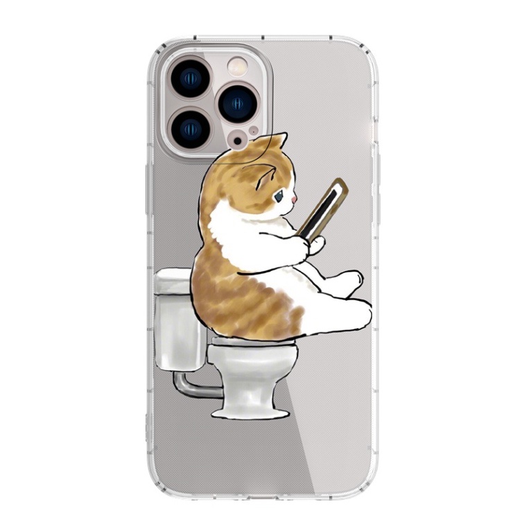 Ốp lưng iphone 6, 6s plus, 7 8 Plus, X, XS, XR, XSMAX, 11, 12, 13 PROMAX TRONG SUỐT MÈO WC, MÈO LAPTOP PKVN