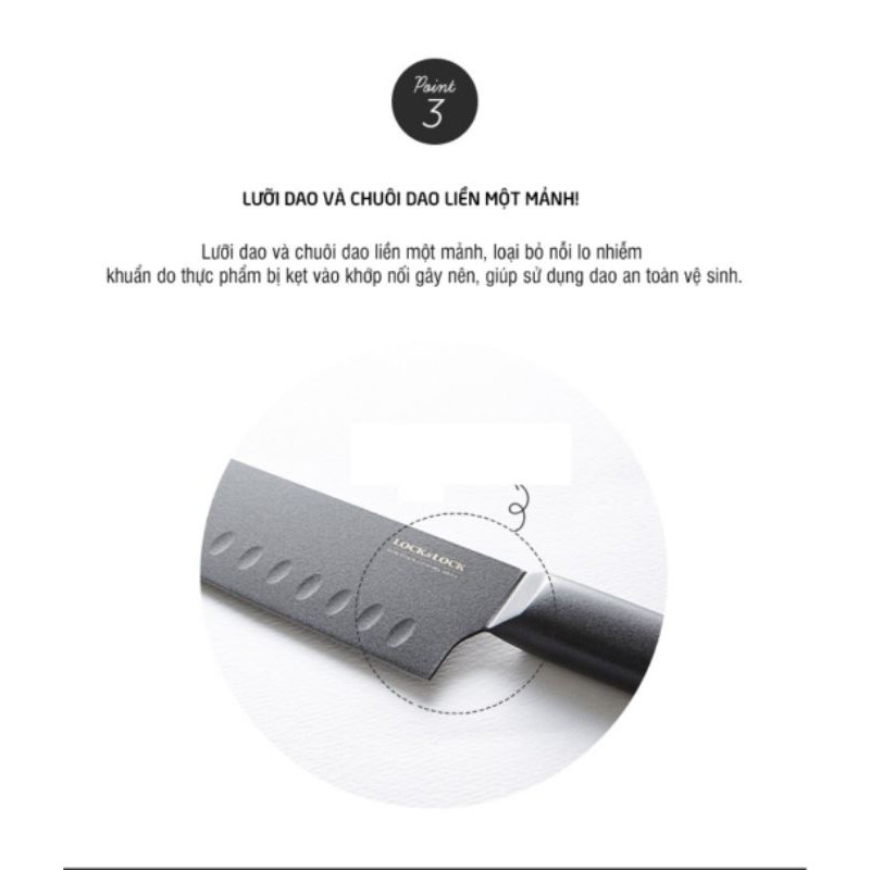 Dao nhà bếp Santoku Knife đúc nguyên khối Lock&amp;Lock Ckk312