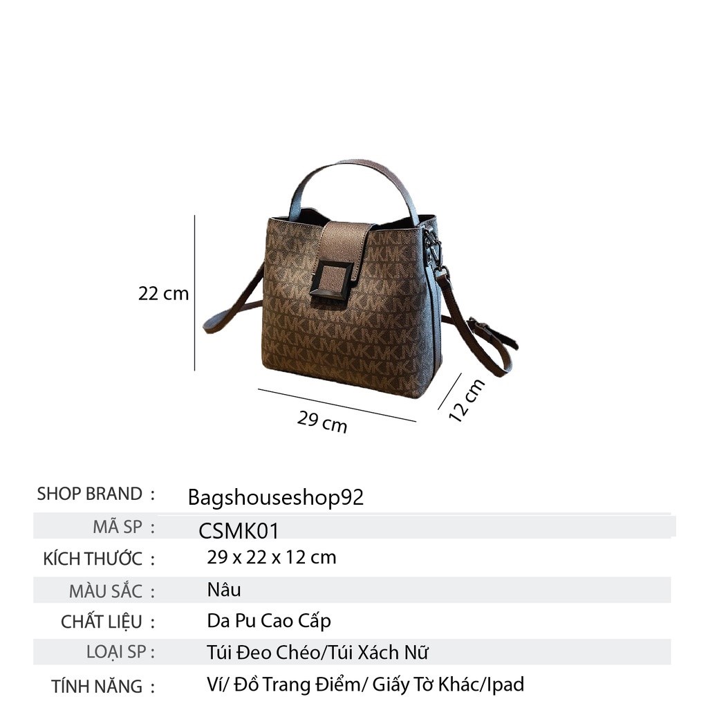 Túi công sở cầm tay túi đeo chéo da mềm khóa vuông hàng đẹp CSMK01