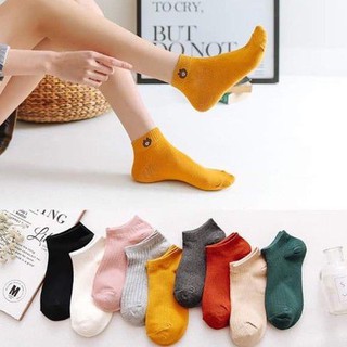 Tất nữ cổ ngắn, tất ngắn cổ nhiều màu, tất nữ thấm mồ hôi - chất len mềm mại, kèm tất giấy 1k