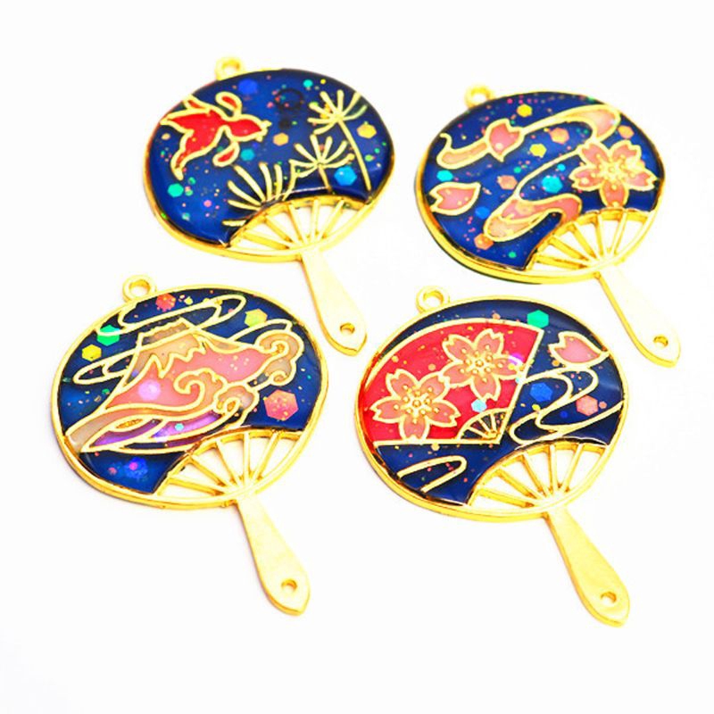 Set 4 mặt dây hình cánh quạt cho các đồ thủ công resin