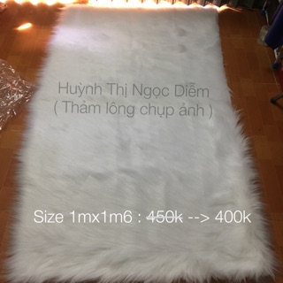 Thảm lông thú trắng hồ ly cao cấp - size lớn 2mx1m6