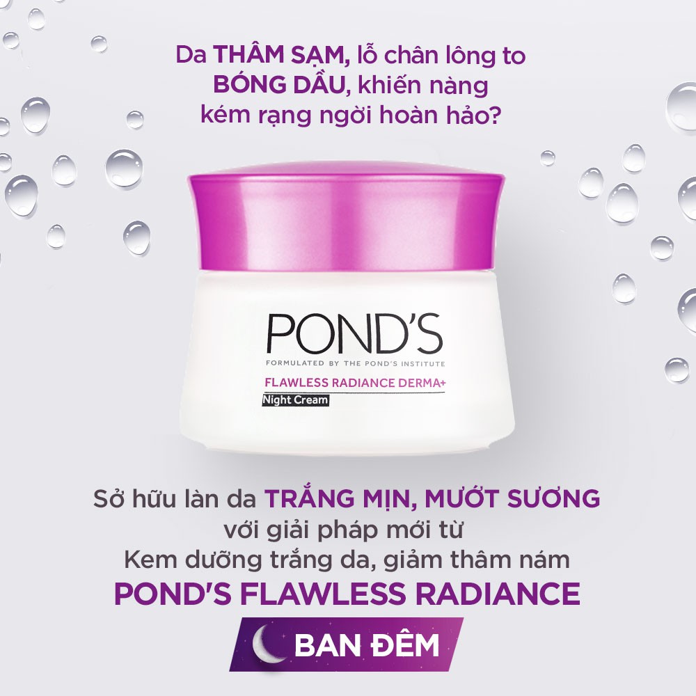 KEM DƯỠNG TRẰNG DA PONDS FLAWLESS RADIANCE DERMA MATTIFYING NIGHT CREAM 50G