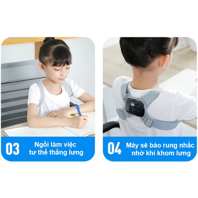 Đai Chống Gù Lưng Thông Minh Tự Động Cảm Ứng Báo Rung Khi Lưng Gù Sai Tư Thế - Chính Hãng miDoctor