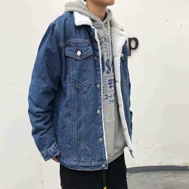 Áo khoác jeans nam hàn quốc lót lông dày ấm đẹp