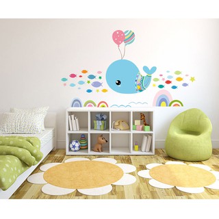 Decal dán tường   cá voi siêu to