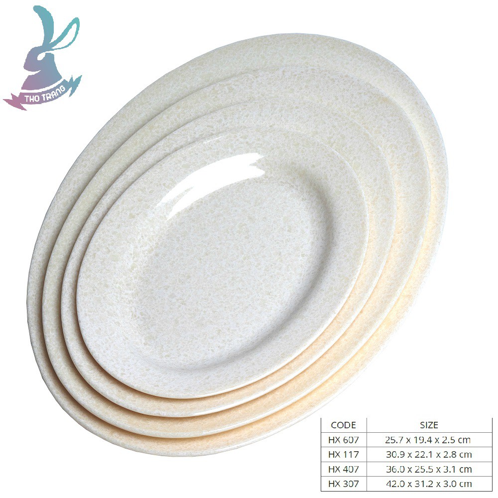 Dĩa Hột Xoài Vân Đá Trắng Nhựa Melamine Cao Cấp Fataco Việt Nam Đủ Size