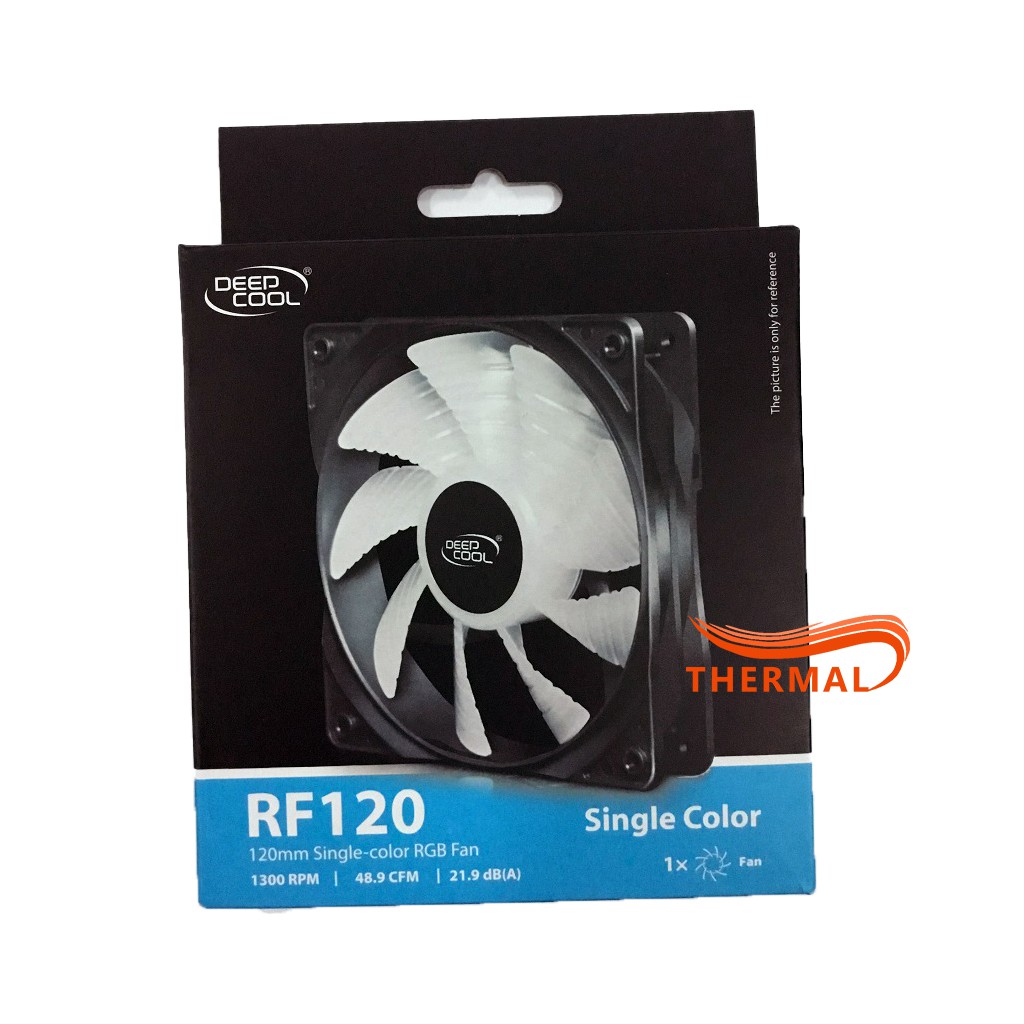 Quạt fan case 12cm DeepCool RF 120 B - Cánh quạt đục, quạt quay êm sức gió tốt