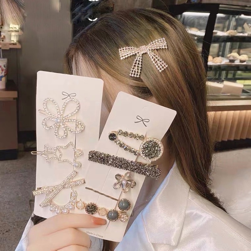 Kẹp tóc mái kim loại Hàn quốc sang trọng