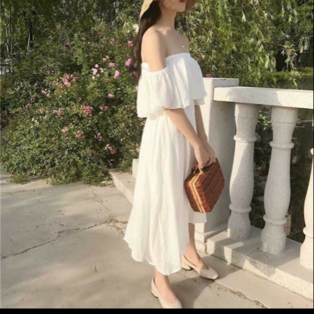 Đầm maxi trễ vai