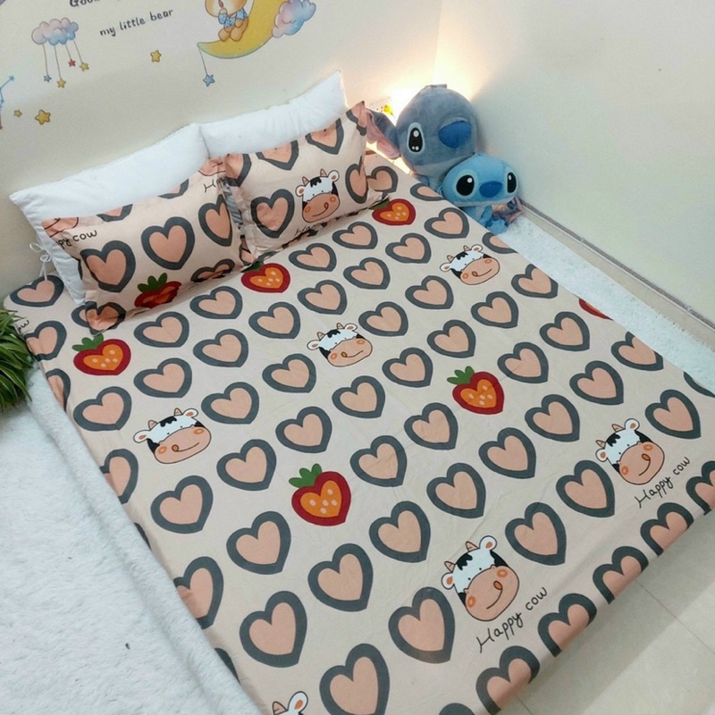 Bộ drap và 2 áo gối cottong hàng nhập