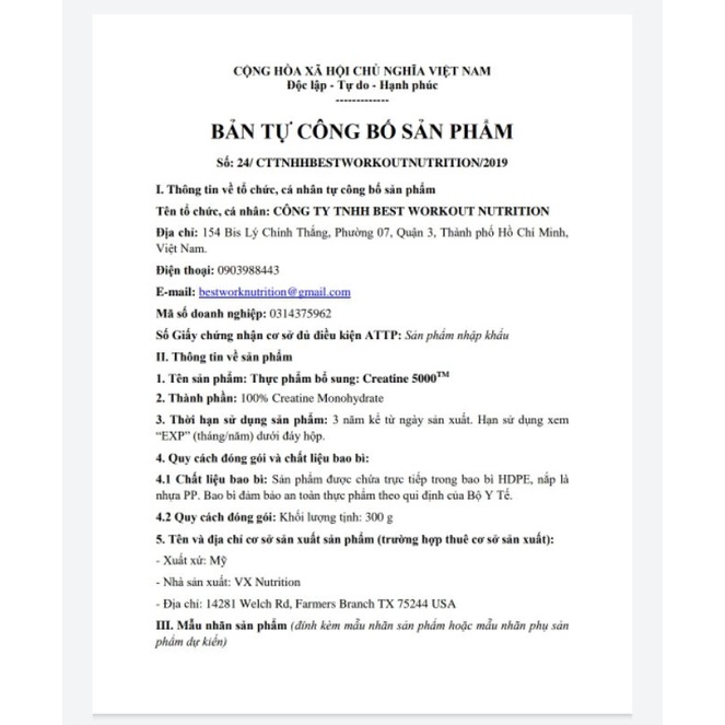 VITAXTRONG 100% PURE CREATINE MONOHYDRATE 5000 TĂNG CƠ TĂNG SỨC MẠNH