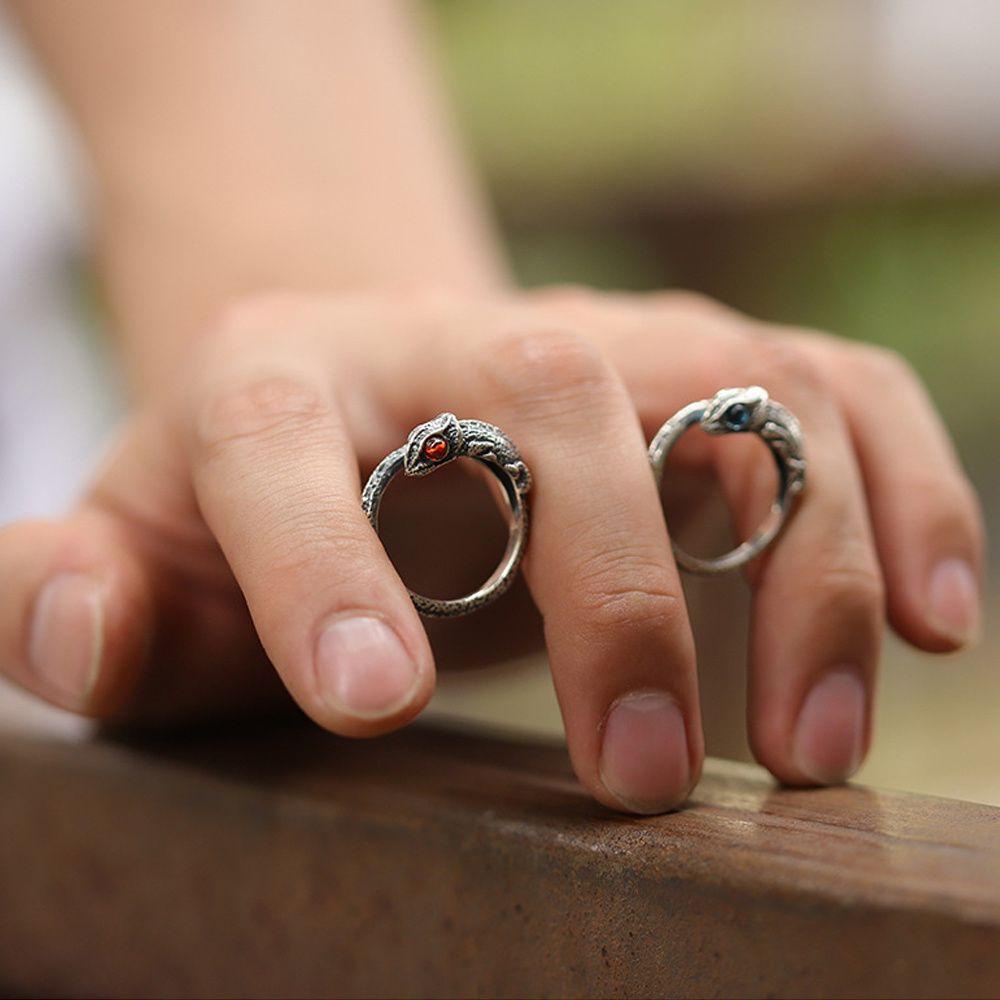 Nhẫn Tắc Kè Hoa Phong Cách Retro Cá Tính Kiểu Mới