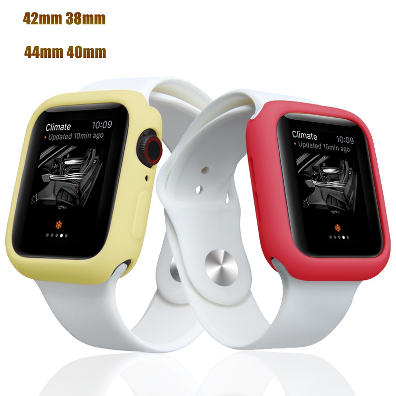 Ốp tpu silicon siêu mỏng màu kẹo thích hợp cho Apple Watch Series 7 6 Se 5 4 3 2 1 Iwatch 45mm 41mm 40mm 44mm 38mm 42mm