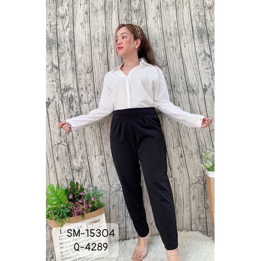 15304 Sơ mi BIG SIZE tay dài màu trơn hàng Quảng Châu