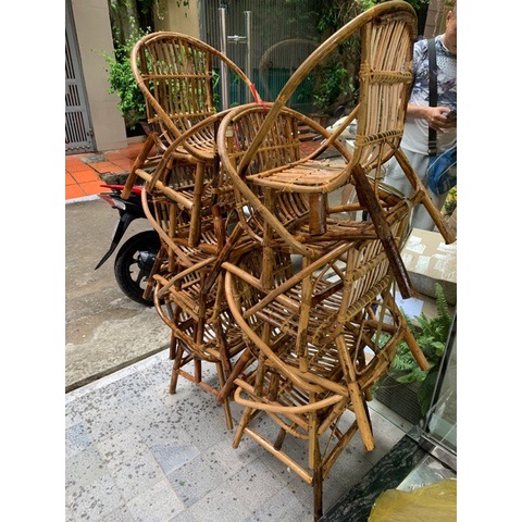 Combo 2: Ghế mây sò tự nhiên, ghế ban công