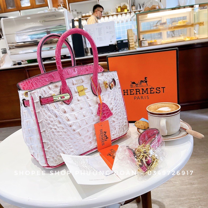 [FULL BOX]Túi Bikin size 25-30cm Vân Da cá sấu hàng đẹp