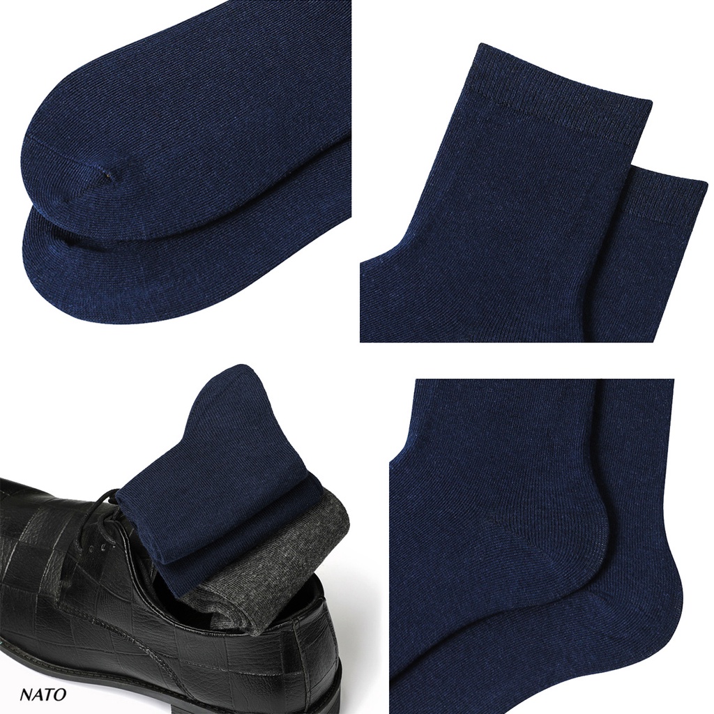 Tất Dài Max Nato Vải Cotton Kháng Khuẩn Chống Mùi Hôi Basic Màu Trắng Đen Xám Xanh Navy Đẹp Cao Cấp Trơn Trên Mắt Cá