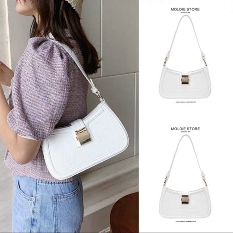 [Xả kho - LOẠI 1] Túi Kẹp Nách Khóa Vuông Vân Da Rắn Cực Đẹp - Túi Xách Nữ Kẹp Nách