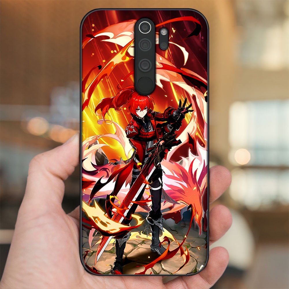 Ốp lưng Xiaomi Redmi Note 8 Pro viền đen in hình Diluc Genshin Impact