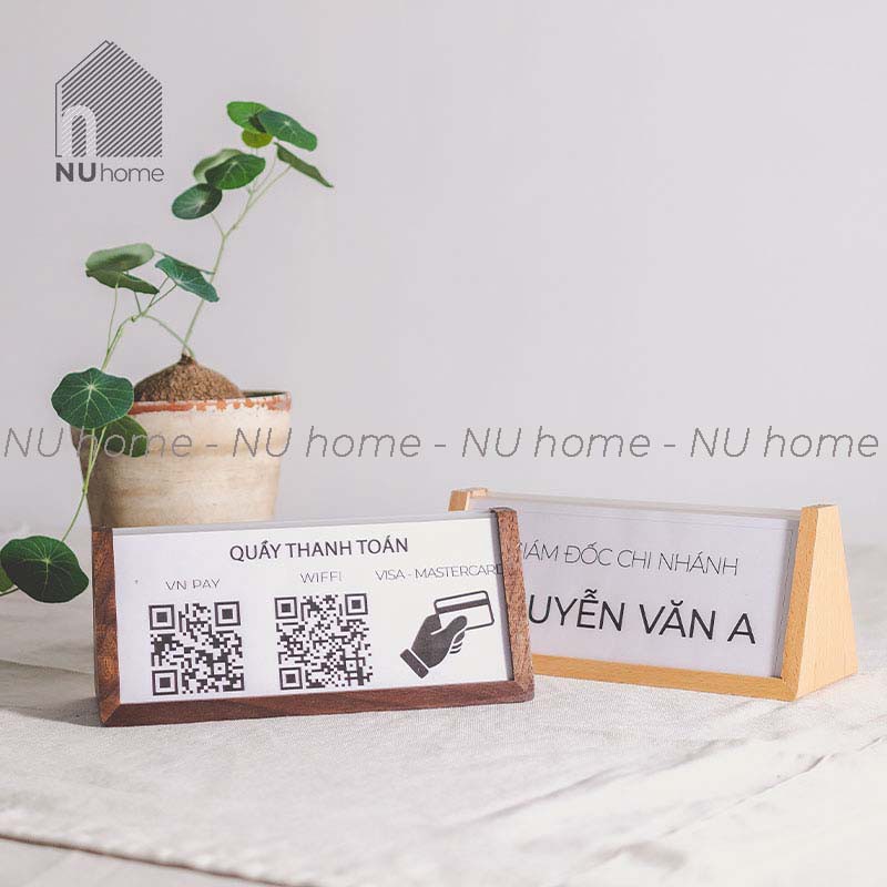 nuhome.vn | Bảng tên để bàn - Budo, bảng chức danh tam giác bằng gỗ cao cấp thiết kế sang trọng và đẹp mắt