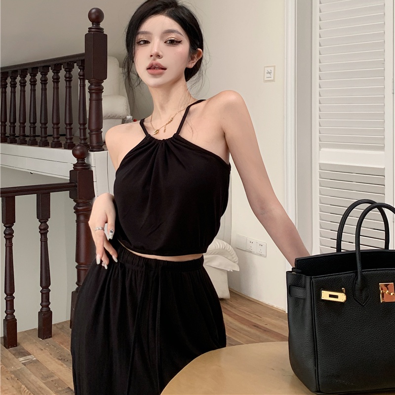 Set Áo Ống + Quần Dài Ống Rộng Thiết Kế Đơn Giản Thời Trang Quyến Rũ Cho Nữ