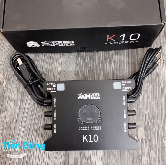 Sound card k10 là dòng dùng cho live stream cho các mic 5V và 48V dòng Sound card XOX K10