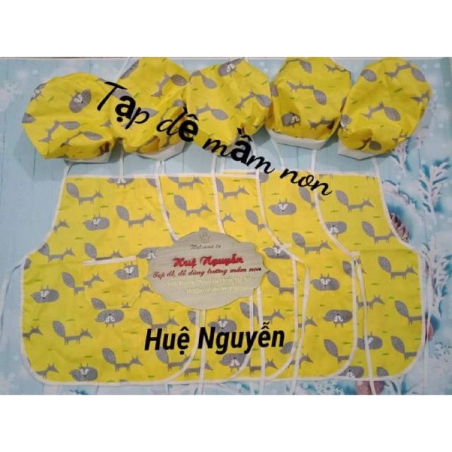 Sét 17 bộ tạp dề và mũ mẫu cáo vàng
