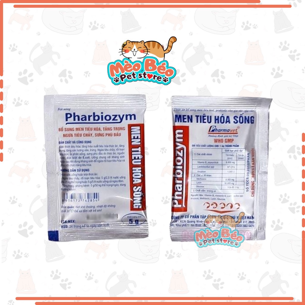 Men tiêu hóa sống cho thú cưng Pharbiozym - túi 5g
