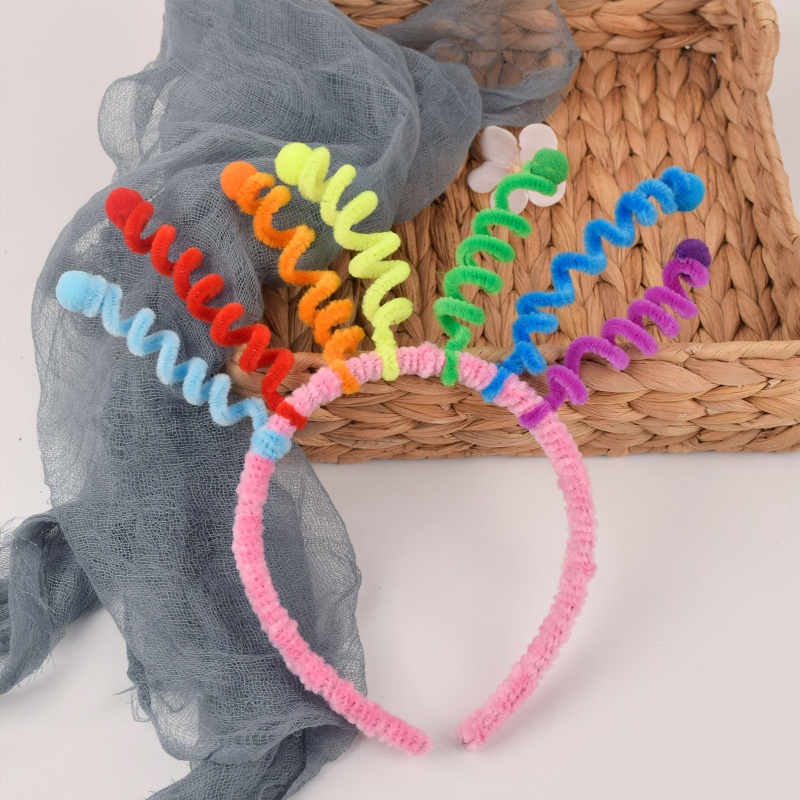 Flgo Băng Đô Xoắn Ốc Mỏng Họa Tiết Vui Nhộn Cho Bé Gái