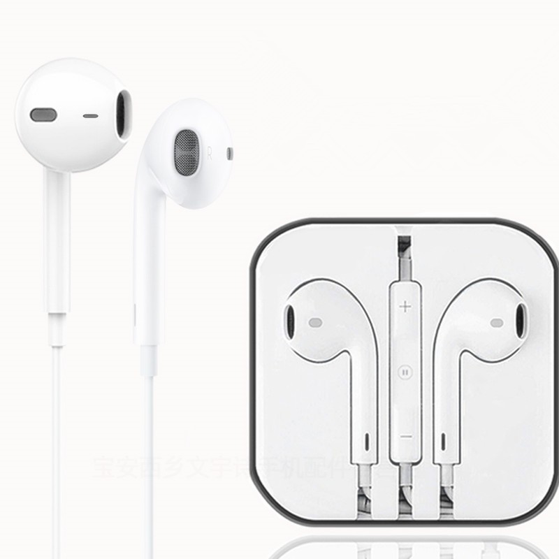 Tai nghe có dây Basic chân tròn Jack 3.5mm tích hợp Mic và nút chỉnh Volume cho iOS & Android màu Trắng PKCB31