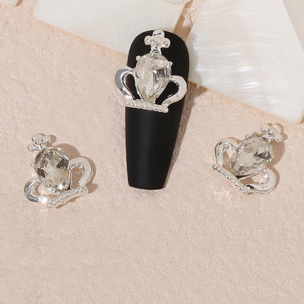 Hộp Phụ Kiện Nơ Trang Trí Móng Tay Nghệ Thuật|Phụ Kiện Trang Trí Móng Tay Hình Vương Miện 3D Lấp Lánh Thời Trang Nhật Bản