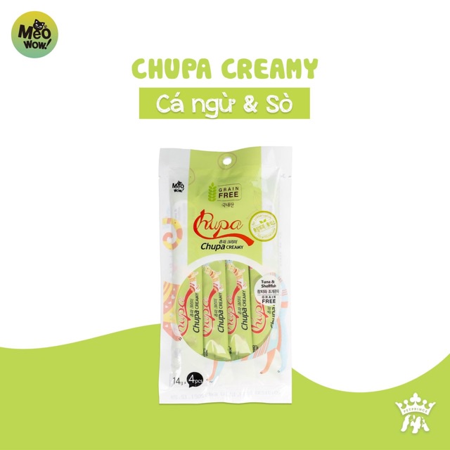 Sốt thưởng dạng kem cho mèo Chupa Creamy Grain Free Snack