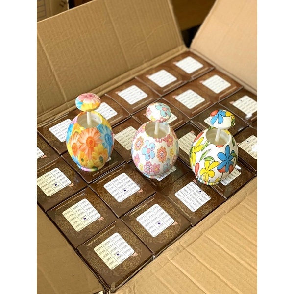 Hộp Tăm Hình Trứng Hoạ Tiết Bắt Mắt