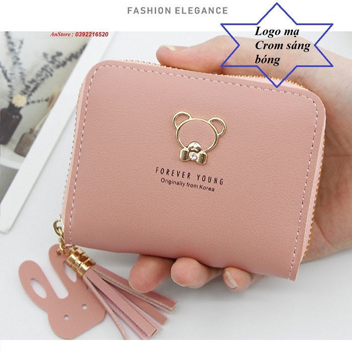 Bóp Da Nữ Mini Thời Trang Cao Cấp Nhiều Màu Siêu Cute, Ví Nữ Mini FOREVER YOUNG 1 Dây Khóa Nhỏ Gọn Tiện Dụng LV01