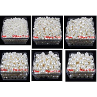 50gam Hạt bẹt, hạt cườm nhựa 6-8-10-12-14-16 ly