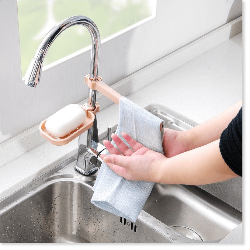 Kệ Gắn Bồn Rửa Chén GIGAHOME Thanh Treo Khăn, Giá Để Xà Phòng, Đồ Dùng 2 Tầng 4747