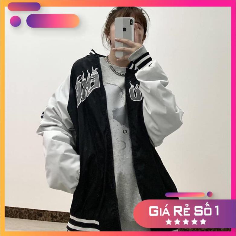 Áo Khoác Bomber Hoạ Tiết Lửa Thời Trang Thu Đông Nam Nữ Hàng 1 Lớp Form Rộng Freesize Hot 2021