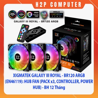 Bộ fan xigmatek galaxy iii royal - br120 argb : hub fan - new - bh 12 tháng
