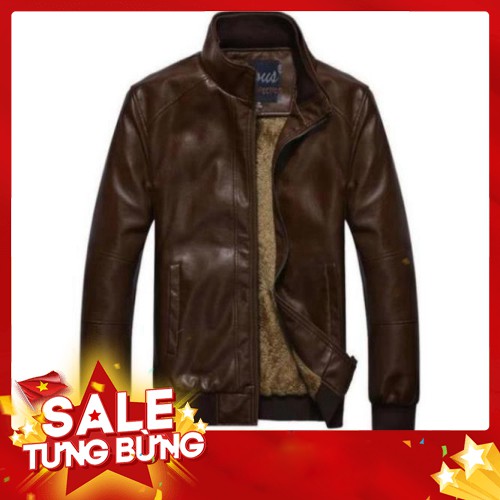 -HÀNG NHẬP KHẨU Áo Khoác Da Nam Lót Lông Cao Cấp Gabofashion AD77 ( nâu, đen) hàng VNXK Liên hệ mua hàng 084.209.1989