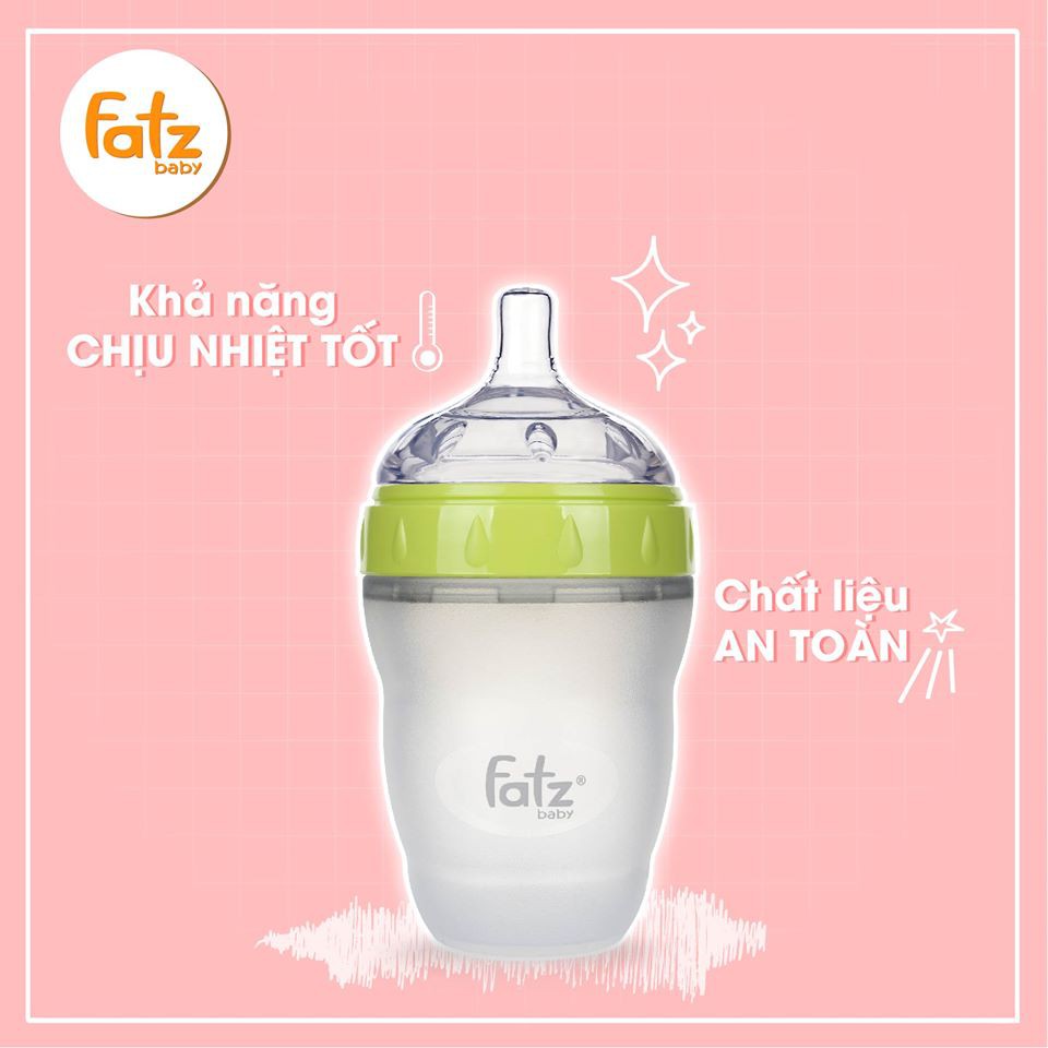 [Mã FMCGM50 - 8% đơn 250K] COMBO Máy tiệt trùng sấy khô UV Fatzbaby FB4706SL và Bình sữa silicon 180ml / 240ml