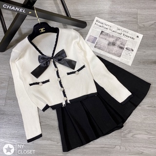 Áo cardigan viền nơ