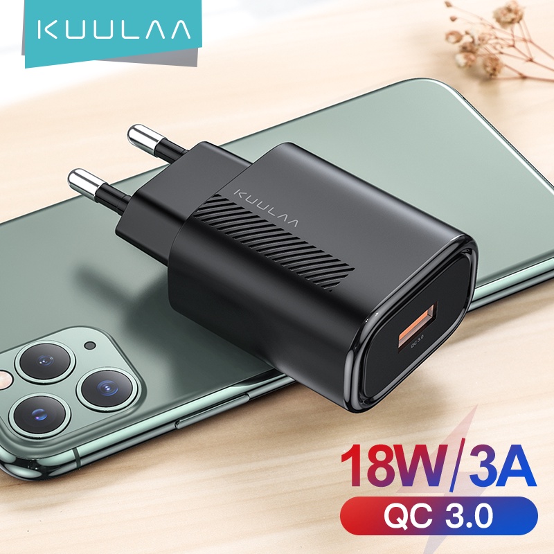 Cốc sạc nhanh cổng USB /TYPE-C 3.0 KUULAA 18W dành cho Xiaomi Iphone Huawei OPPO Củ sạc PD18W